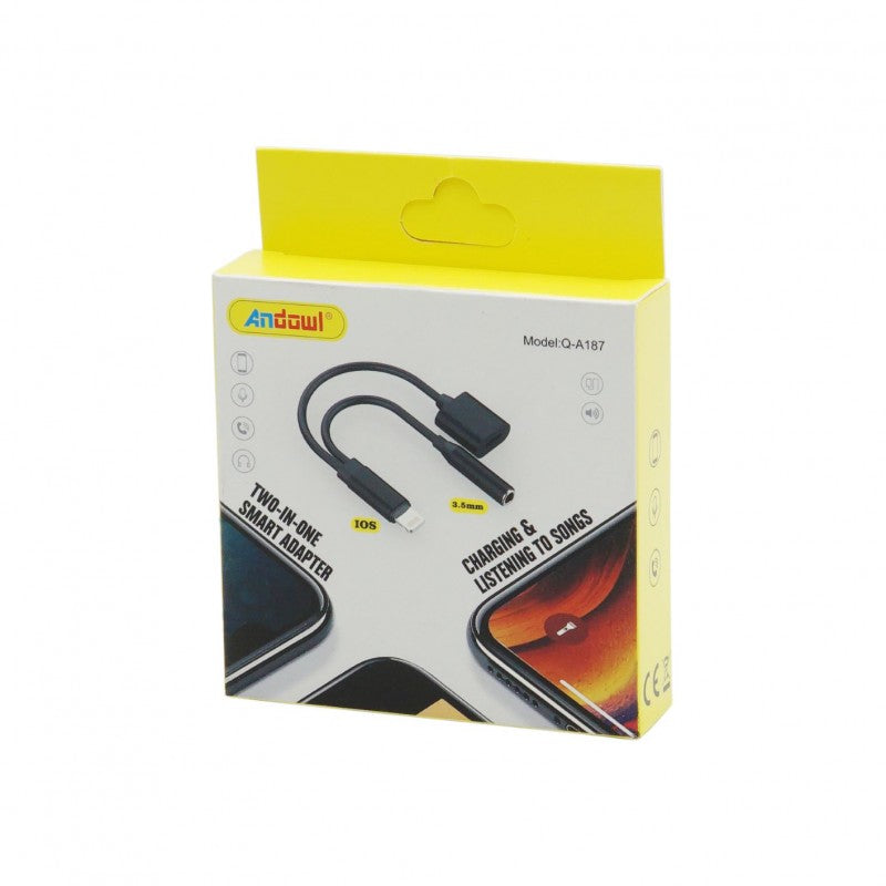 SMART ADAPTER LIGHTNING ΣΕ AUX 3.5mm ΚΑΙ LIGHTING ANDOWL AN-Q-A187 ΚΕΝΤΡΙΚΟ > ΤΗΛΕΦΩΝΑ ΚΑΙ ΑΞΕΣΟΥΑΡ > ΔΙΑΦΟΡΑ