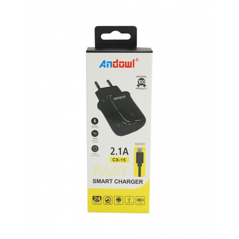 ΓΡΗΓΟΡΟΣ ΦΟΡΤΙΣΤΗΣ SMART CHARGER MicroUSB 2.1A ANDOWL CX-15