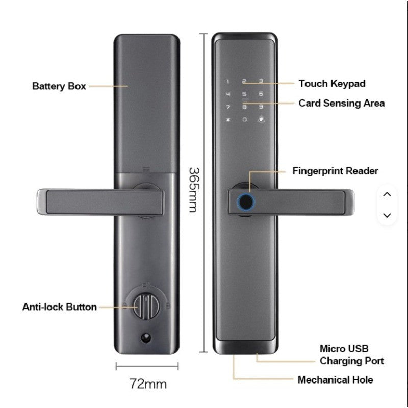 SMART LOCK FINGERPRINT LOCK ASB-07003 ΚΕΝΤΡΙΚΟ > ΓΙΑ ΤΟ ΣΠΙΤΙ