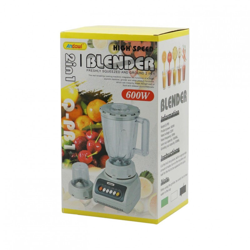 ΜΠΛΕΝΤΕΡ ΓΙΑ SMOOTHIES ΜΕ ΠΛΑΣΤΙΚΗ ΚΑΝΑΤΑ ANDOWL Q-PB1 ΚΕΝΤΡΙΚΟ > ΓΙΑ ΤΟ ΣΠΙΤΙ > ΓΙΑ ΤΗΝ ΚΟΥΖΙΝΑ