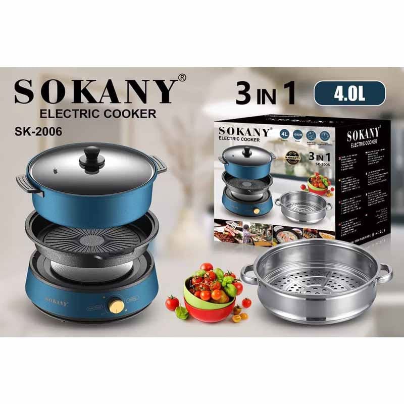 SOKANY ΗΛΕΚΤΡΙΚΟΣ ΠΟΛΥΜΑΓΕΙΡΑΣ 3ΣΕ1 4L 1350W SK-2006 ΚΕΝΤΡΙΚΟ > ΓΙΑ ΤΟ ΣΠΙΤΙ > ΓΙΑ ΤΗΝ ΚΟΥΖΙΝΑ