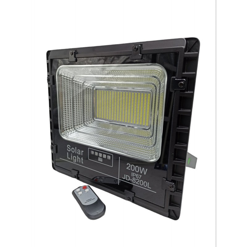 ΠΡΟΒΟΛΕΑΣ ΣΕΤ ΜΕ ΠΑΝΕΛ SOLAR 200W/6500K/IP67 JD-8200L