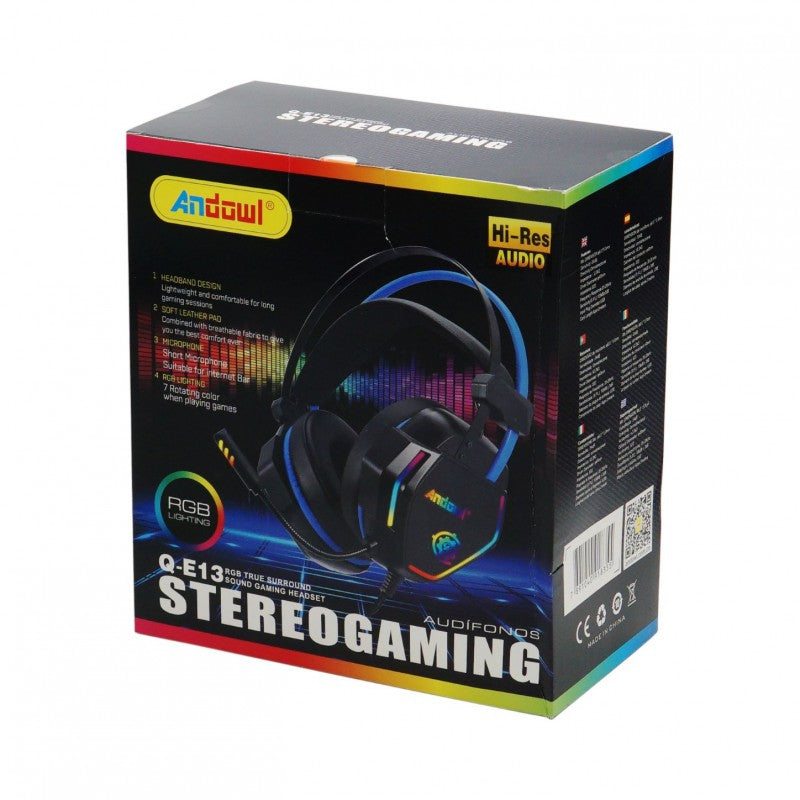 ΑΚΟΥΣΤΙΚΑ STEREO GAMING ΜΕ LED RGB ΦΩΤΙΣΜΟ ANDOWL Q-E13 ΚΕΝΤΡΙΚΟ > ΕΙΔΗ ΥΠΟΛΟΓΙΣΤΩΝ > ΠΕΡΙΦΕΡΕΙΑΚΑ