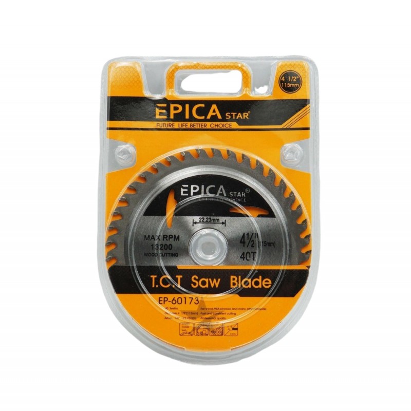 T.C.T SAW BLADE 115mm EPICA STAR TO-EP-60173 ΕΡΓΑΛΕΙΑ > ΔΙΑΦΟΡΑ > ΤΡΟΧΟΙ & ΔΙΣΚΟΙ