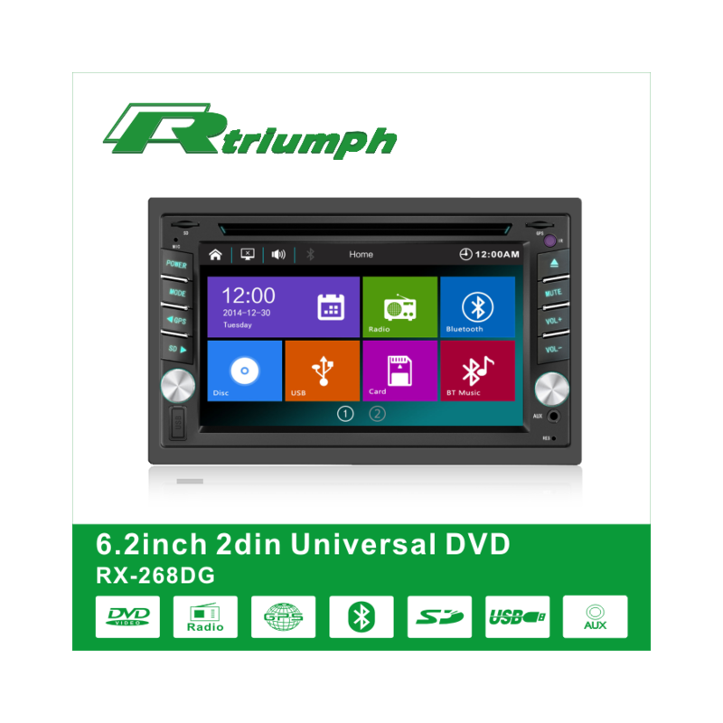 UNIVERSAL ΟΘΟΝΗ/DVD PLAYER 2DIN 6.2'' RX-268DG