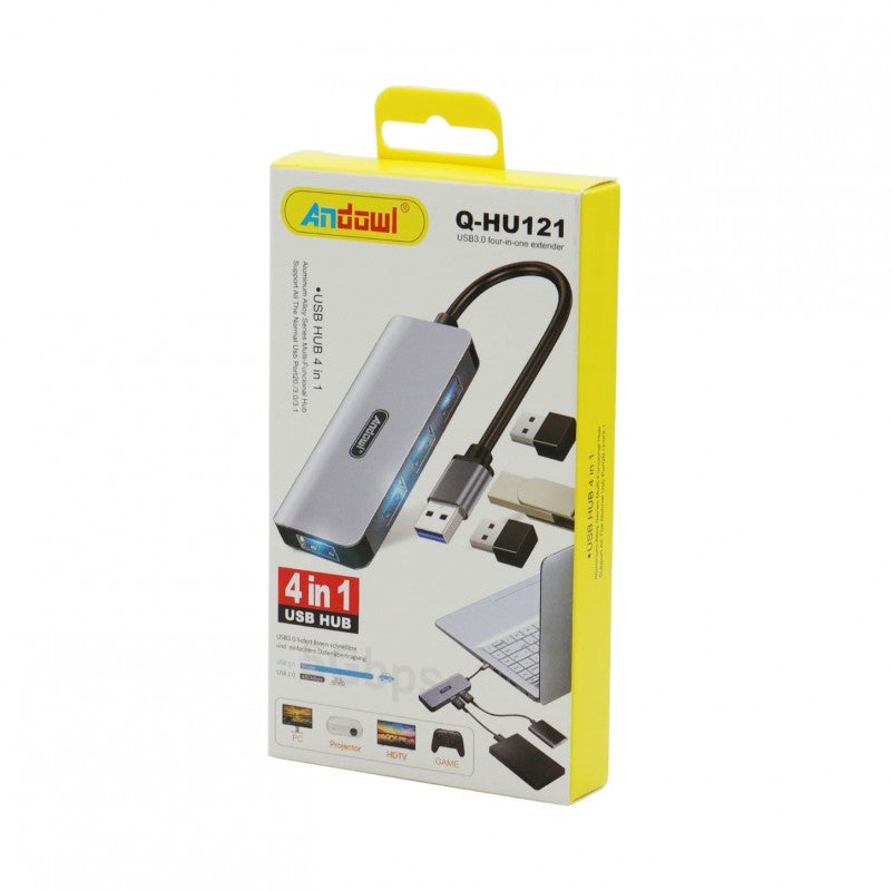 USB HUB 4ΣΕ1 ANDOWL Q-HU121 ΚΕΝΤΡΙΚΟ > ΕΙΔΗ ΥΠΟΛΟΓΙΣΤΩΝ > ΠΕΡΙΦΕΡΕΙΑΚΑ