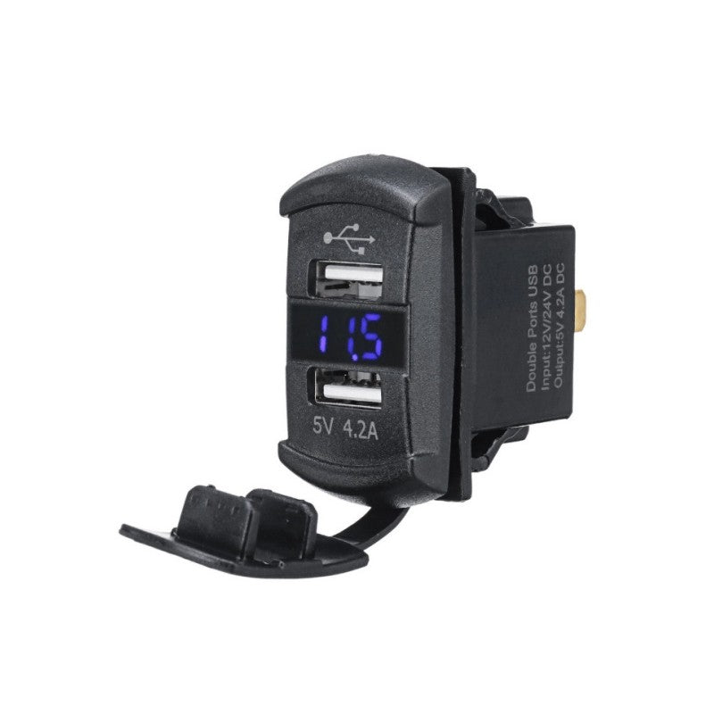 ΔΙΠΛΗ ΘΥΡΑ USB ΜΕ ΨΗΦΙΑΚΟ ΒΟΛΤΟΜΕΤΡΟ W16396-1 AUTO/MOTO > ΑΞΕΣΟΥΑΡ AUTO/MOTO