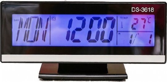 Factory DS-3618 Επιτραπέζιο Ψηφιακό Ρολόι LED με Ξυπνητήρι Μαύρο
