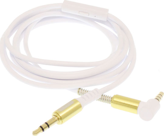 Ezra Καλώδιο Ήχου 3.5mm male - 3.5mm male Λευκό 1.5m με Επίχρυσους Ακροδέκτες LA02