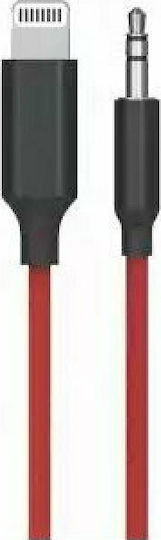 Ezra LA06 3.5mm to Lightning Cable Κόκκινο 1m (21229)