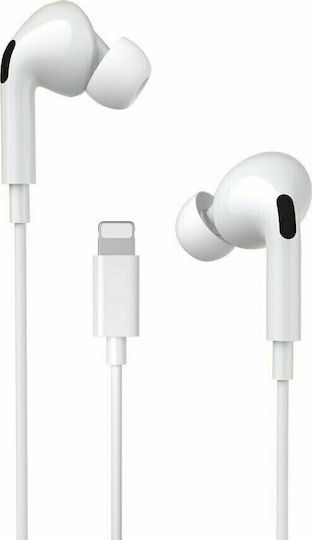 Ezra EP45 In-ear Handsfree με Βύσμα Lightning Λευκό
