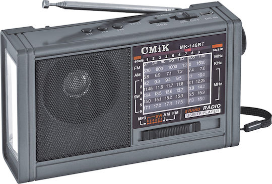 CMiK MK-148BT Φορητό Ραδιόφωνο Επαναφορτιζόμενο με USB Γκρι