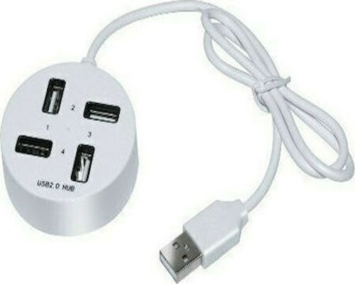 Ezra UH01 Hub 4 Θυρών USB 2.0 με σύνδεση USB-A Λευκό