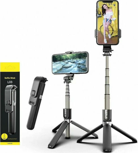 L03 Selfie Stick με Bluetooth Μαύρο PS-109508