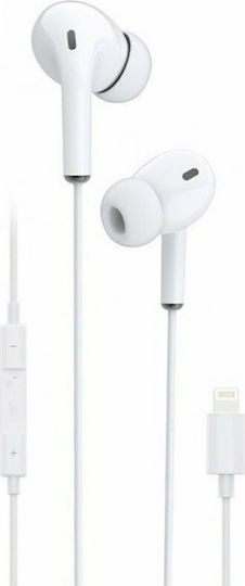 Ezra EP45 In-ear Handsfree με Βύσμα Lightning Λευκό