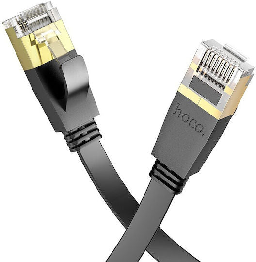 Hoco Flat U/UTP Cat.6 (Gigabit) Καλώδιο Δικτύου Ethernet 20m Μαύρο
