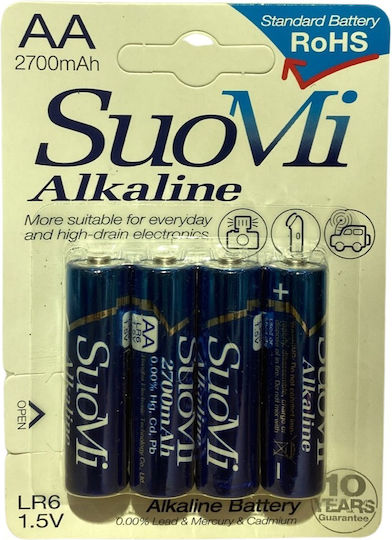 Suomi 2700mAh Αλκαλικές Μπαταρίες AA 1.5V 4τμχ