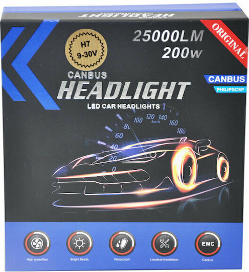 Λάμπες Αυτοκινήτου H7 Canbus LED 6000K Ψυχρό Λευκό 9-30V 2τμχ