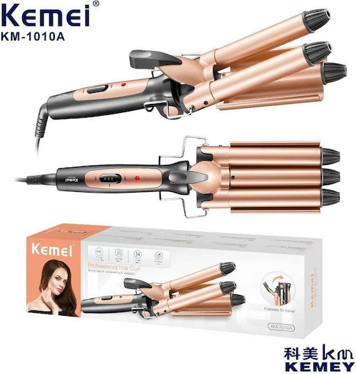 Kemei Τριπλό Ψαλίδι Μαλλιών για Κυματιστά Μαλλιά 90W KM-1010A