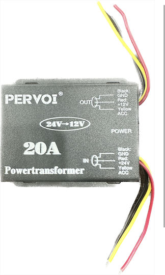 PerVoi Μετασχηματιστής Αυτοκινήτου Από 24V σε 12V 20A Κωδικός: CTC-20A