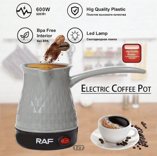 Raf R.126 Ηλεκτρικό Μπρίκι 600W με Χωρητικότητα 500ml Γκρι