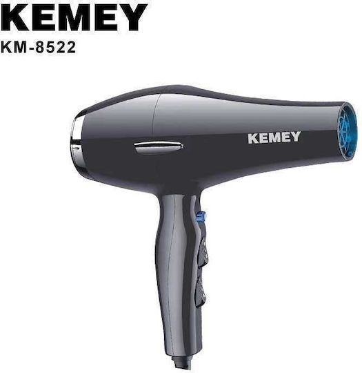Kemei Ionic Πιστολάκι Μαλλιών 3500W Black