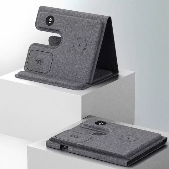 Ezra Ασύρματος Φορτιστής (Qi Pad) 15W Μαύρος (HC155)