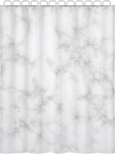 Landsh Κουρτίνα Μπάνιου 180x200cm Λευκή Αξεσουάρ Μπανιέρας