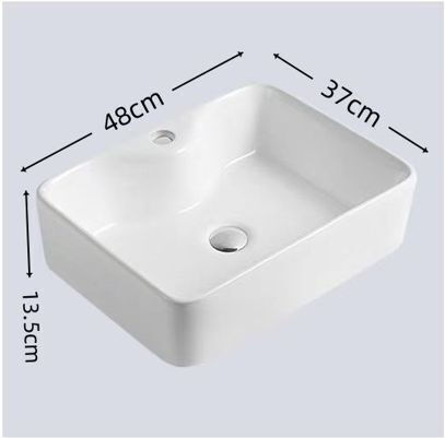 Επικαθήμενος Νιπτήρας Κεραμικός 48x37x13.5cm Λευκός Κωδικός: MP-4664