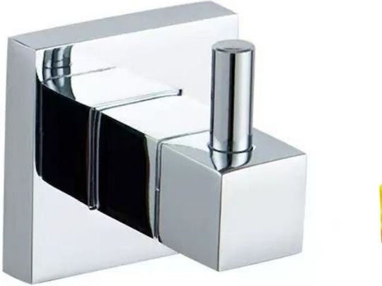 Landsh Άγκιστρο Μπάνιου Μονό με Βίδες Inox Ασημί Αξεσουάρ Μπάνιου