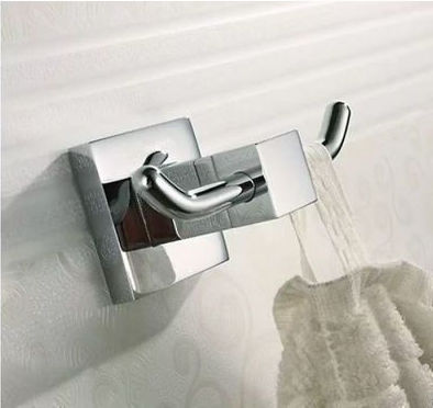 Landsh Άγκιστρο Μπάνιου Διπλό με Βίδες Inox Ασημί Κωδικός: 94778