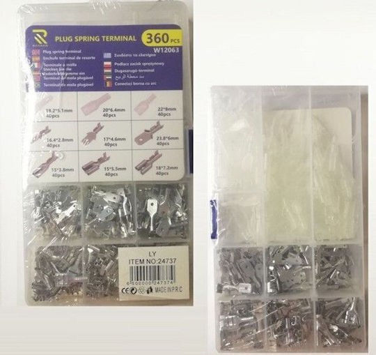 Κιτ 360 Τεμαχίων Ακροδεκτών Plug Spring Terminal Διαφόρων Μεγεθών