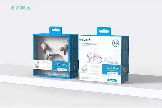 Ezra TWS114 In-ear Bluetooth Handsfree Ακουστικά με Θήκη Φόρτισης Ροζ
