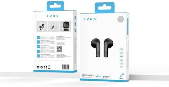 Ezra TW043 Earbud Bluetooth Handsfree Ακουστικά με Θήκη Φόρτισης Μαύρα