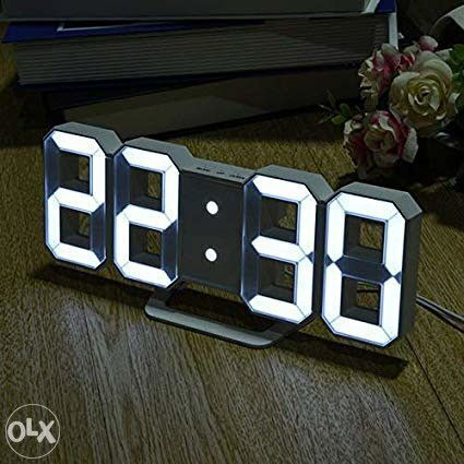 3D Ρολόι Τοίχου Ψηφιακό Λευκό