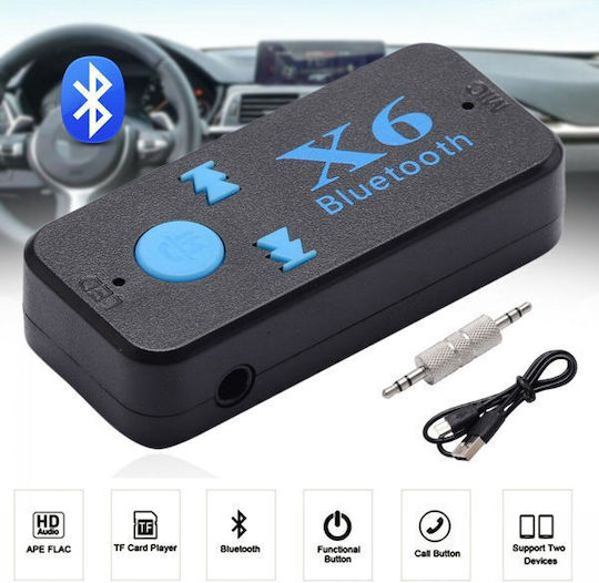 Bluetooth Δέκτης Αυτοκινήτου X6 Aux Tf Card