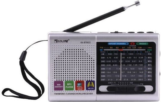 Φορητό Ραδιόφωνο με Bluetooth Γκρι