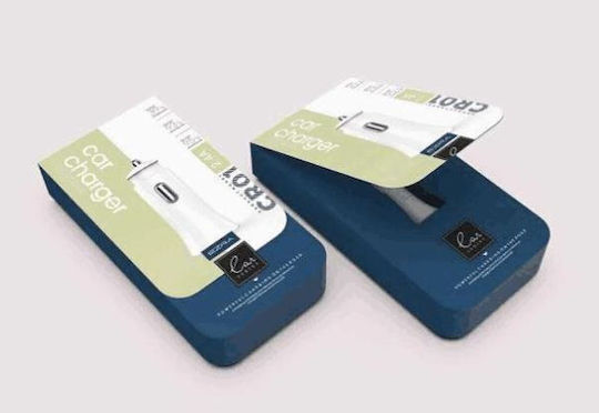 Φορτιστής Αυτοκινήτου Usb Λευκός Γρήγορης Φόρτισης Croy
