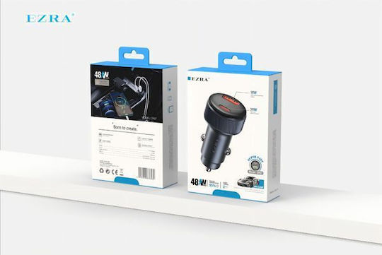 Ezra Cr67 Φορτιστής Αυτοκινήτου 48w Super Fast Charging Διπλή Θύρα