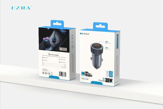 Φορτιστής Αυτοκινήτου Ezra 30w Διπλή Θύρα Usb Γρήγορη Φόρτιση