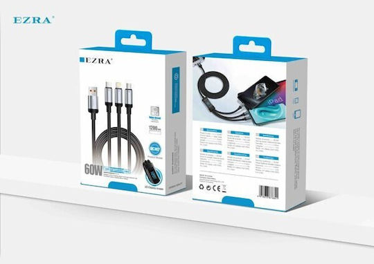 LED USB to Type-C / Lightning / micro USB Cable