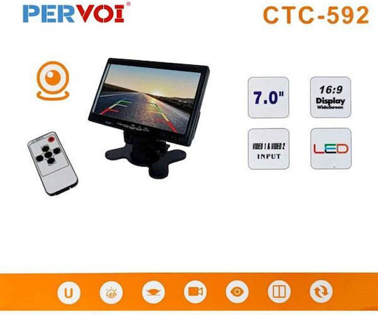 Οθόνη Αυτοκινήτου 7 Ιντσών Led Τηλεχειριστήριο Pervoi Ctc-592 Ez1533