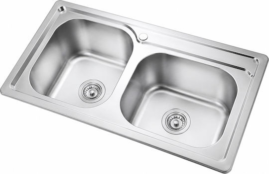 Ένθετος Νεροχύτης Inox Μ78xΠ44cm Ασημί