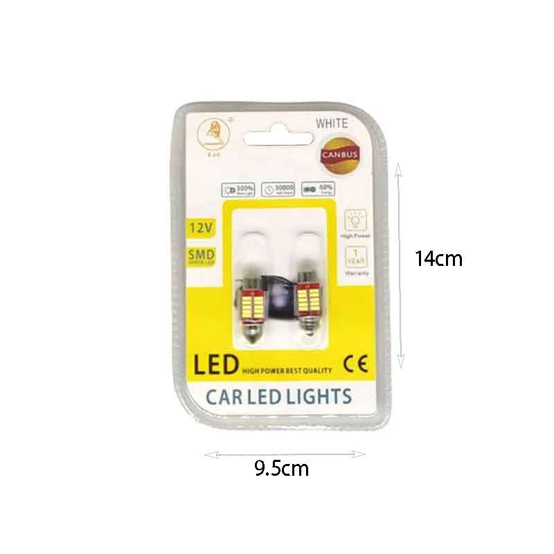 EJC Λάμπες Αυτοκινήτου Canbus 4014-31-10SMD LED 31mm 2τμχ ψυχρό φως - LED light