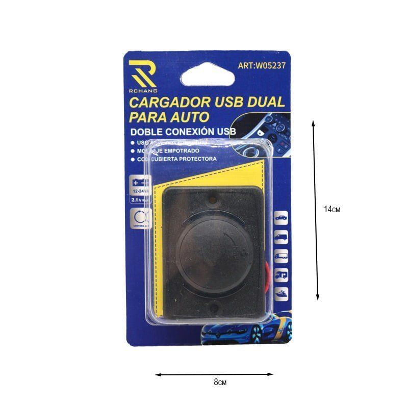 Rchang Φορτιστής Αυτοκινήτου Μαύρος με Θύρες: 2xUSB - Dual USB charger for Auto