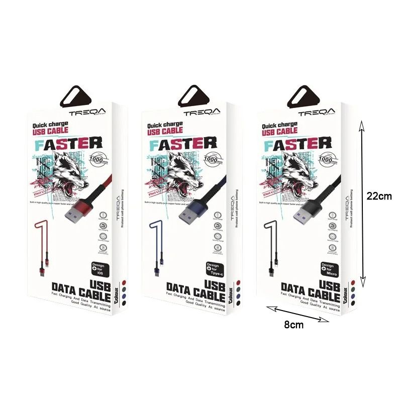 Treqa Καλώδιο φόρτισης USB Καλώδιο IOS 1M CA-8552 - USB Charging cable