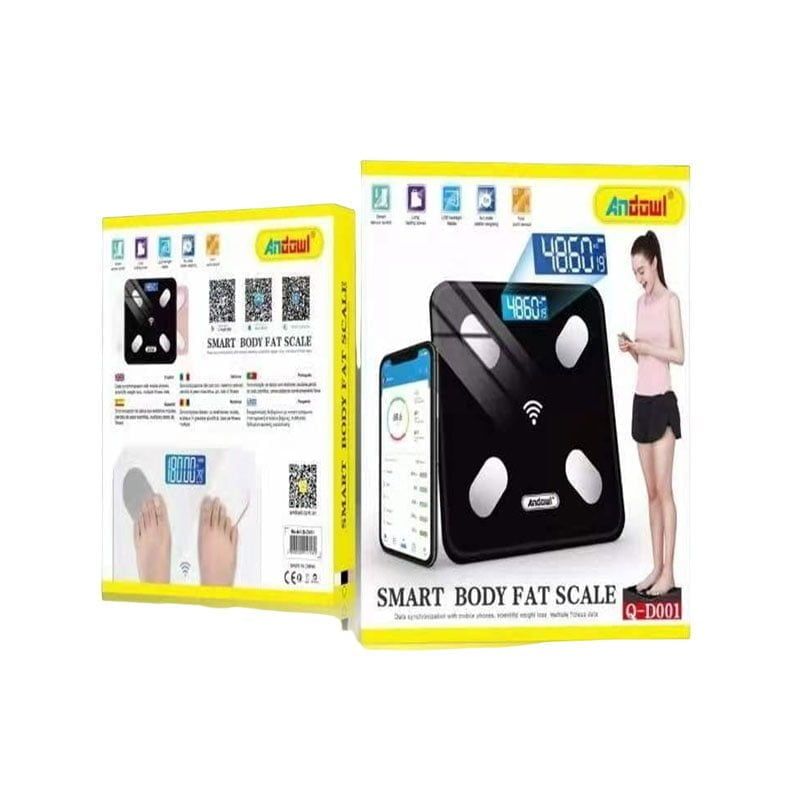 Andowl Q-D001 Smart Ζυγαριά με Λιπομετρητή σε Μαύρο χρώμα - Body scale