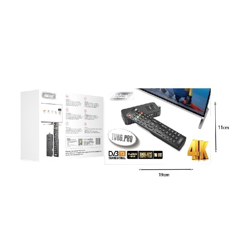 Andowl Αποκωδικοποιητής TV 66.PRO DVB T3 10BIT - TV 66.PRO