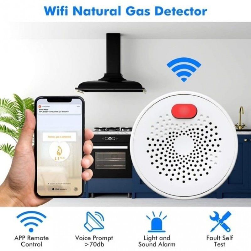 Andowl Q-MQ25 Ανιχνευτής Διαρροής Γκαζιού Πρίζας - WiFi Combusitible Gas Detector
