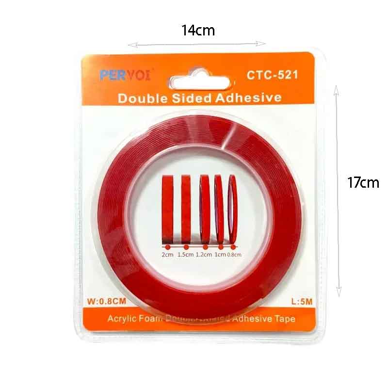 Pervoi  Διπλής Όψεως Ταινία Ακρυλικής Κόλλας 0.8 cm × 5 m CTC-521– Double-sided adhesive tape